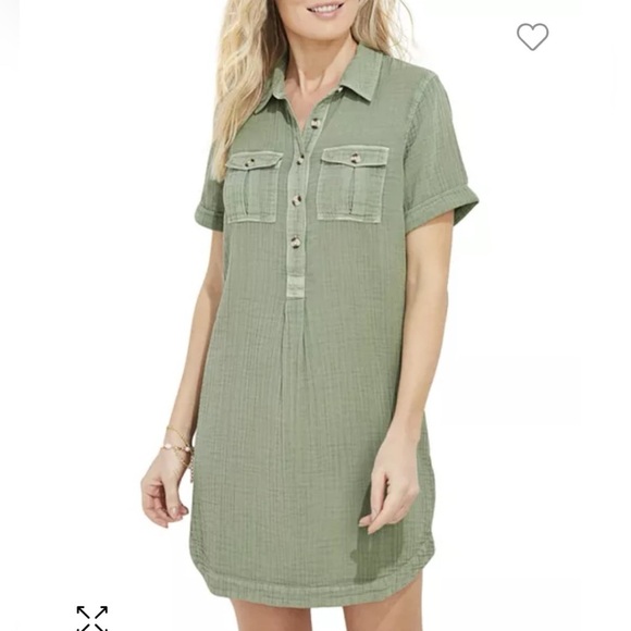 VINEYARD VINES
Margo Double Gauze
Shirt Dress In Sage Olive $158 Size 0 - Picture 3 of 6